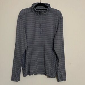 Sport hill Gray Striped Quarter-Zip Pullover mens XL casual performance outdoor